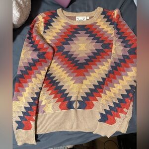 Geometric Patterned Knit Sweater